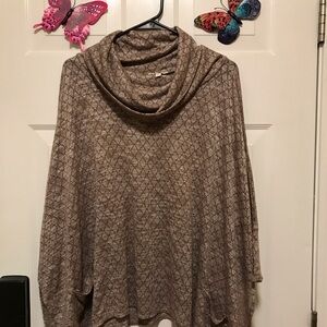 Umgee Taupe Cowl Neck Sweater